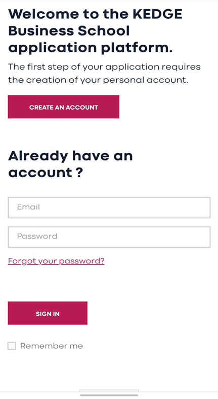 Kedge Application Steps