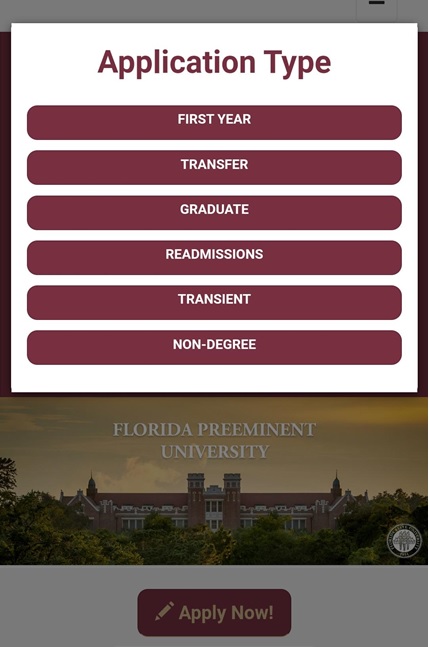 florida state admissions tour