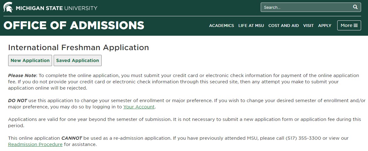 michigan state university admissions essay