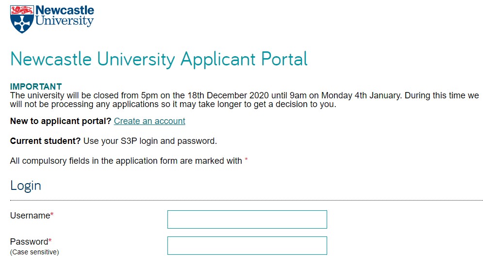 newcastle university phd application portal