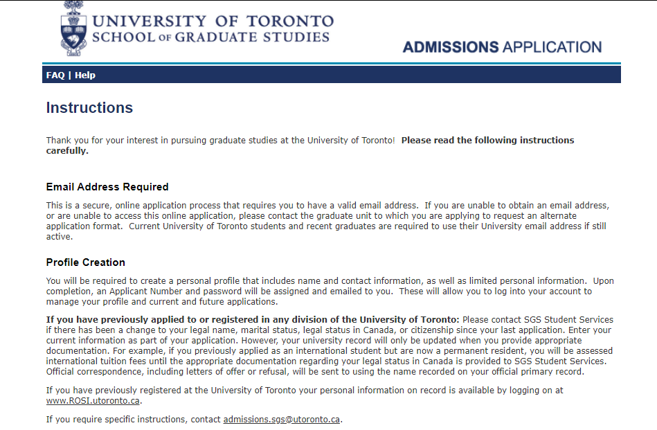 university of toronto phd application fee