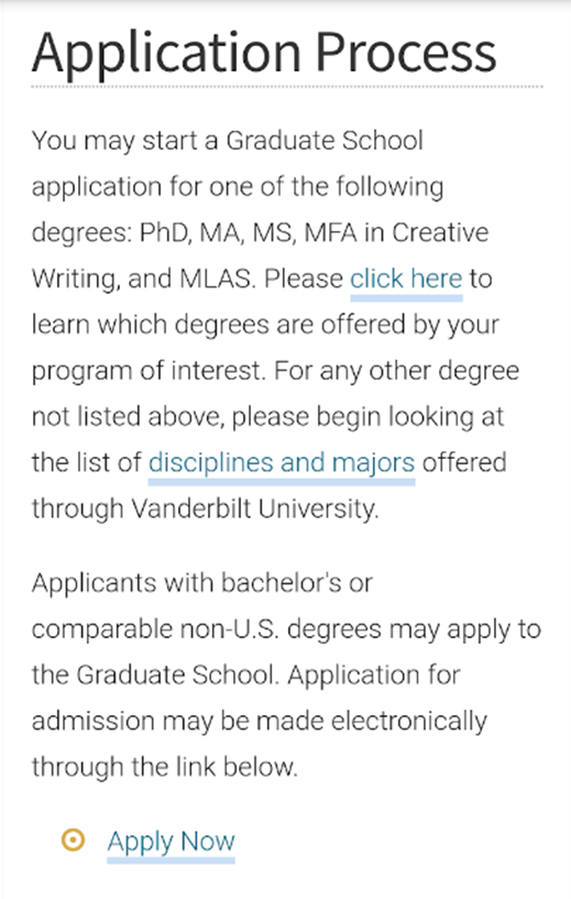 vanderbilt university phd admission requirements