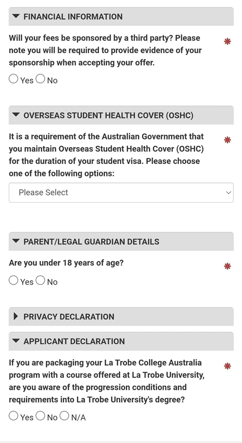 La Trobe College Postgraduate Application Steps