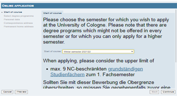 Cologne Application Steps