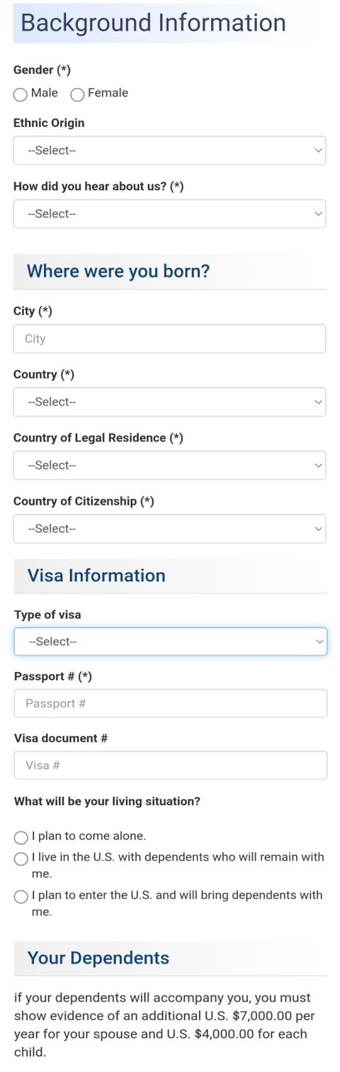 Stratford Application Steps