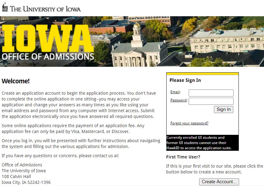 University of Iowa (UI) Admission 2023 Application Fees, Deadlines